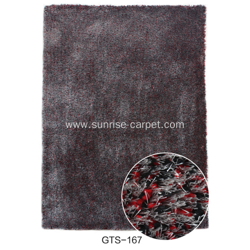 Elastic&Silk Shaggy Carpet With Mix Color Rug